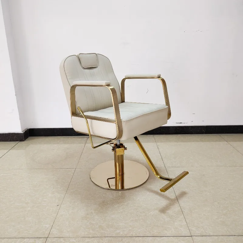 Latest European customer logo Heavy duty silver barber chair Industrial chair Swivel chair 8 years old
