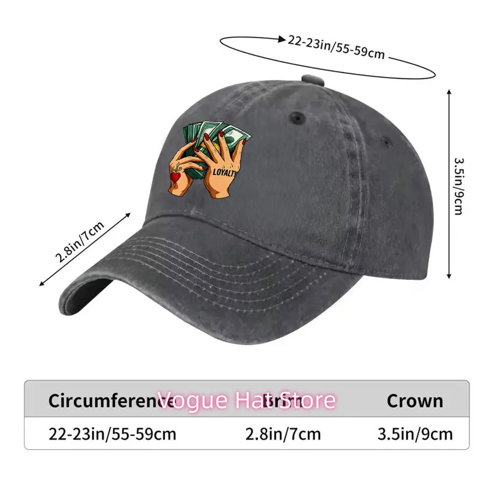 A Versatile Trendy Baseball Cap for Spring And Summer Featuring a Money Tattoo Design with Two Hands. This Stylish Hat Is Perfec