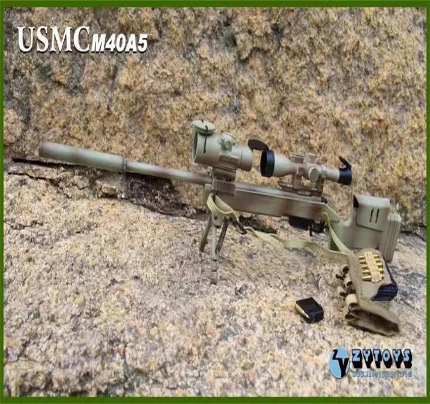 ZYTOYS ZY8024 1/6 Scale Soldier M40A5 USMC Sniper Weapon Plastics Static Model Toys Fit 12'' Action Figure Body In Stock