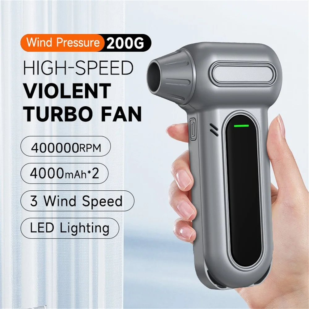 

Электрическая воздушная тряпка, бесщеточный воздуходувка-400000 об/мин, супермощный, перезаряжаемый 3-ступенчатый бесщеточный двигатель для автомобиля/ПК/дома/на открытом воздухе