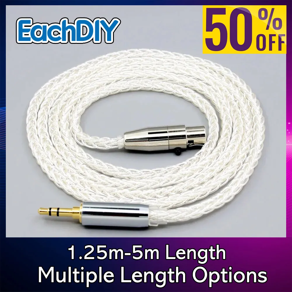 8 Core Palladium 99% 7n Pure Silver Earphone Cable For AKG K553 MKII MK2 K141 MKII MK2 K240 STUDIO K702 8407