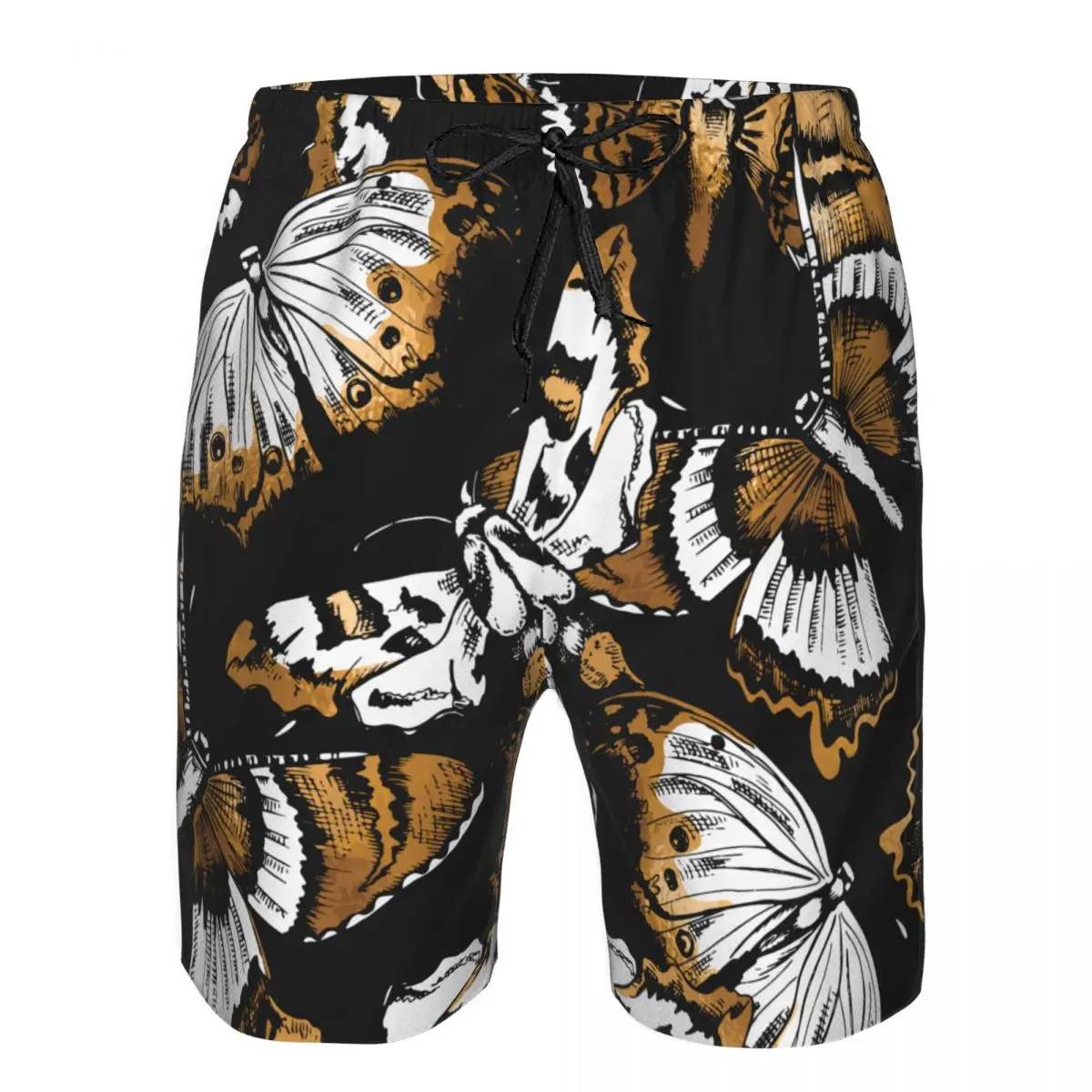 

Mens Swimwear Trunks Beach Board Shorts Swimsuits Mens Running Sports Surffing shorts Exotic Gold Butterflies Quick Dry