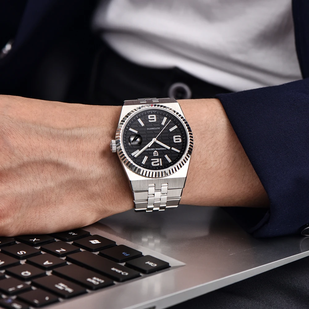 2026 جديد PAGANI ساعة بتصميم فاخرة الميكانيكية الياقوت كريستال رجل ساعة 100 متر مقاوم للماء مضيئة الفولاذ المقاوم للصدأ ساعات رجالية #2