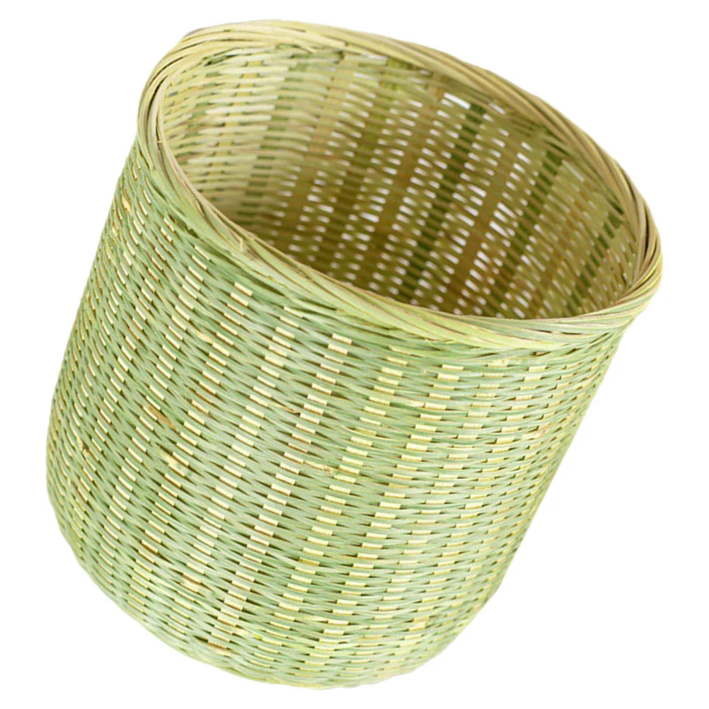 Bamboo Green Woven Basket Fruit Storage Baskets Vegetable Holding Medium Home Dessert