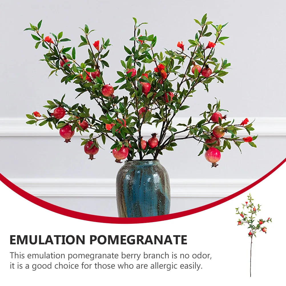 

1Pcs Lifelike Pomegranate Berry Branch Red Simulated Fruit Branch Floral Arrangement Decoration Home Fruit Branches Decor