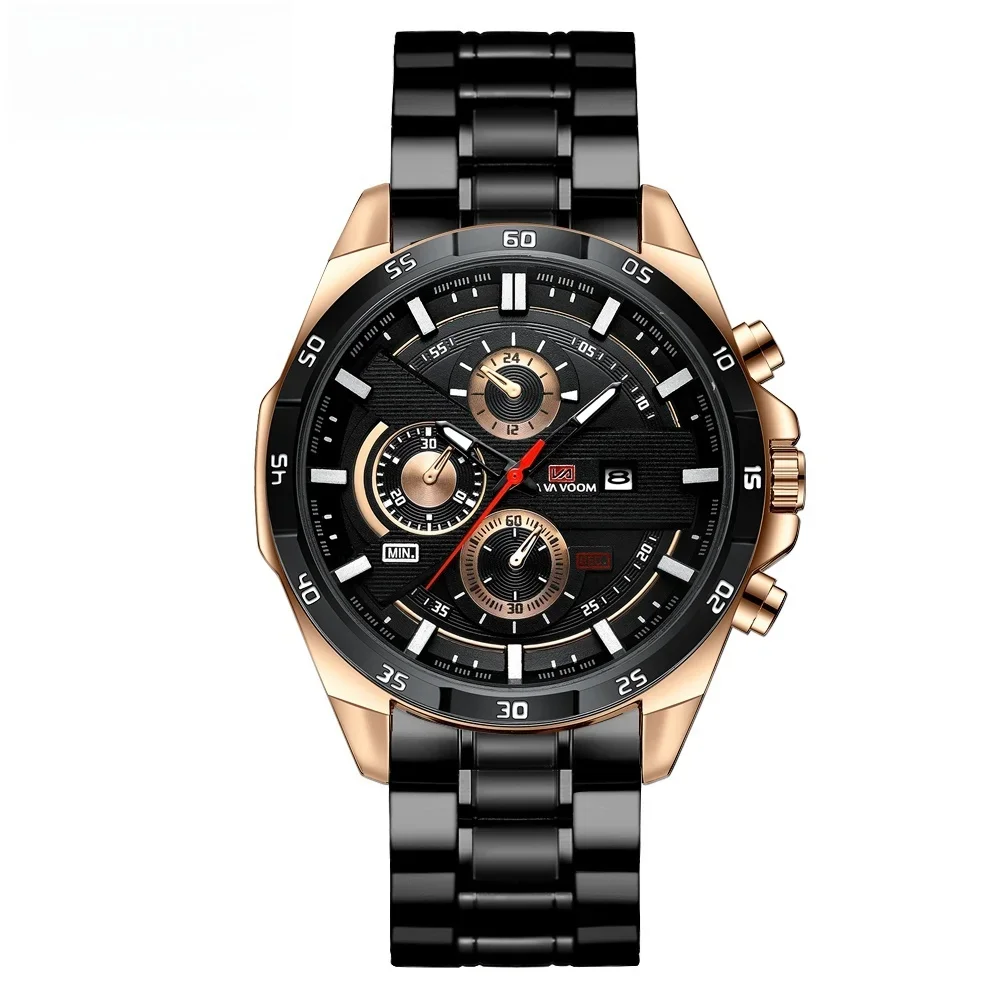 Fashion Men's Watch, Stainless Steel Strap Calendar Sports Quartz Watch, Ideal Choice For Gifts