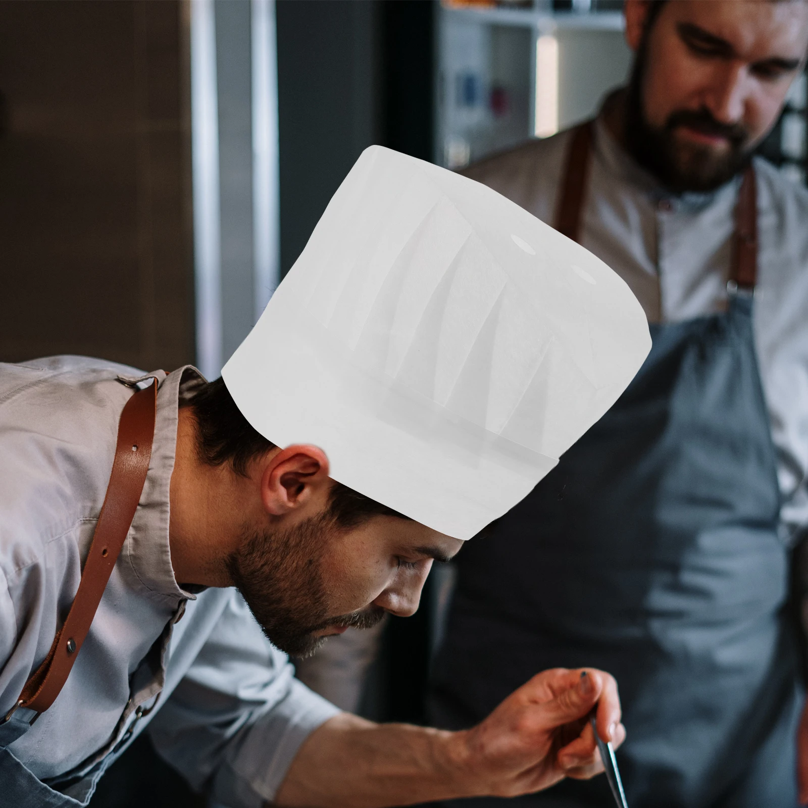 

20pcs Non-woven Chef Hats Disposable Kitchen Cooking Catering Restaurant Uniform White Fabric Child Size