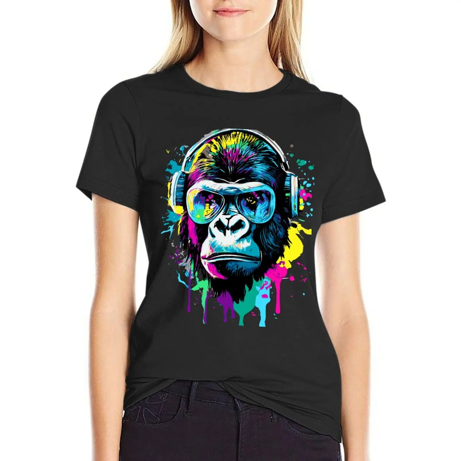 

Gorilla Colorful - Gorilla with Sunglasses T-Shirt summer top blanks sports fans heavyweights Woman fashion