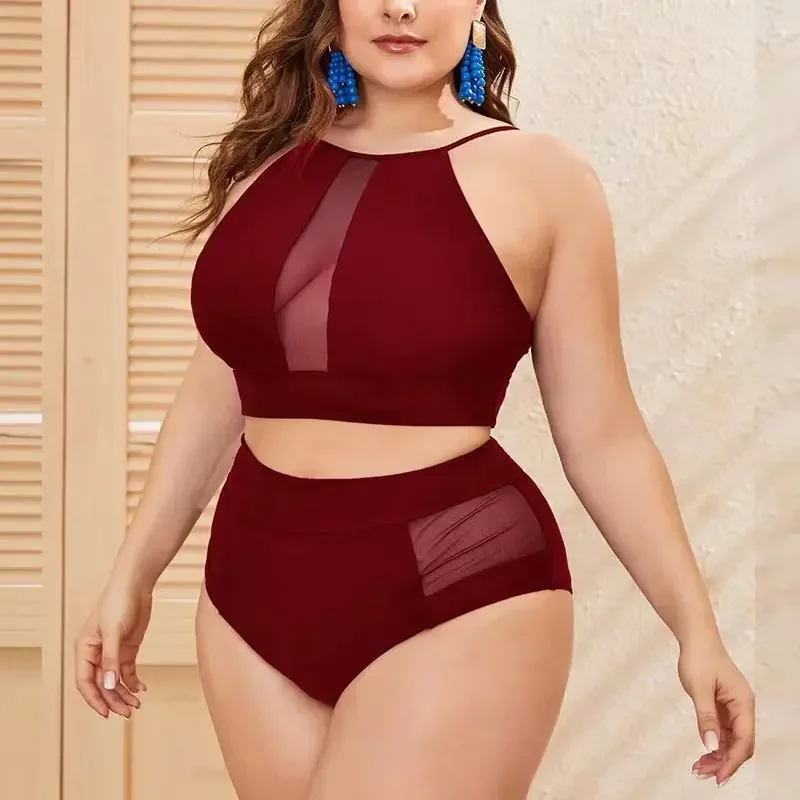 2024 nowy Push Up Bikini Plus Size strój kąpielowy dla kobiet Tankini wysoki stan stroje kąpielowe w panterkę kąpielowy kostium kąpielowy Mujer 4XL