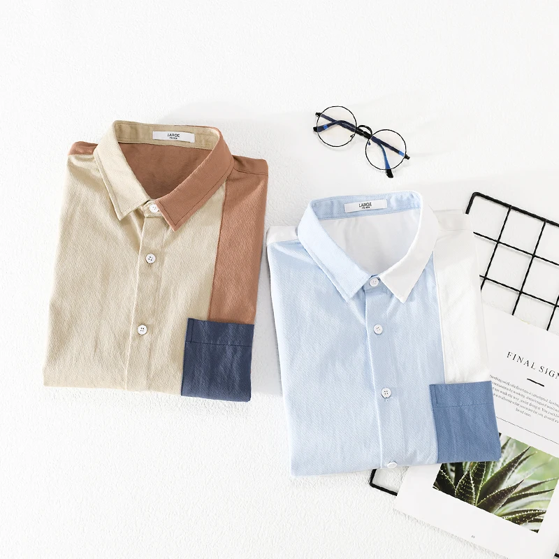 New Designer Short-sleeve Casual Patchwork Cotton Brand Shirts For Men Fashion Tops Clothing Camisa Masculina Drop Shipping