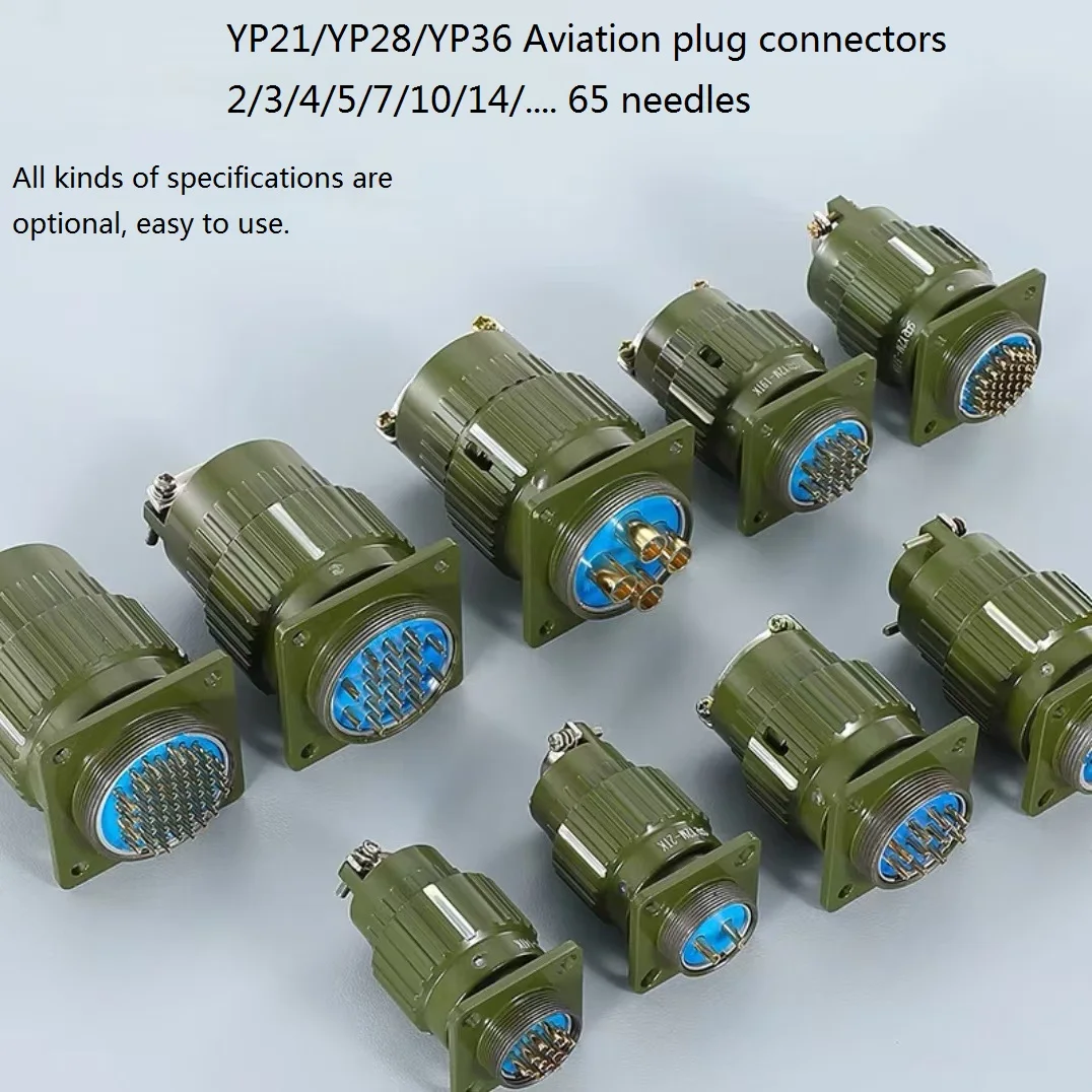 2/3/4/5/7/10/14/16... 65-pin YP21/YP28/YP36 High quality Aviation plug Socket Industrial connector (mounting size 21/28/36 mm)