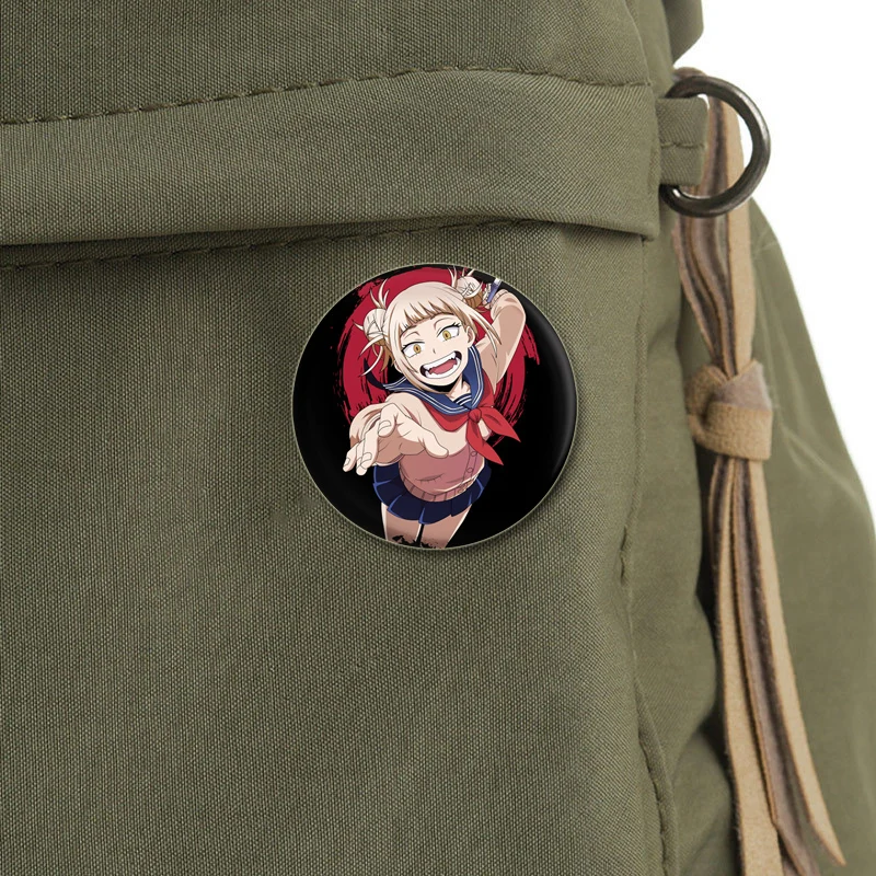 Midoriya Izuku Bakugou Katsuki Cartoon Brooch Todoroki Shoto Ochaco Uraraka Anime Badge Round Gifts Pins for Backpack Accessorie