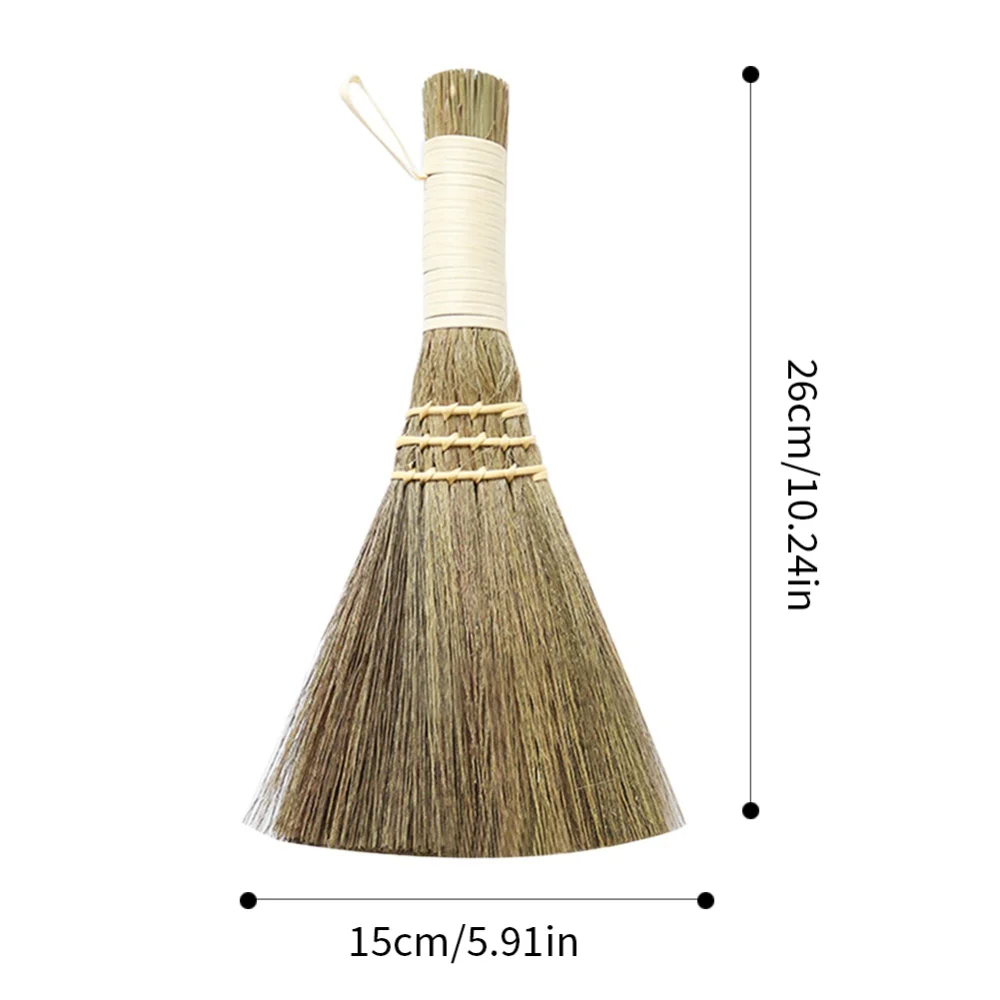 Handmade Straw Woven Broom Dust Floor Household Cleaning Braided Sweeping Small Broom Home Cleaning Tools Decoration Crafts