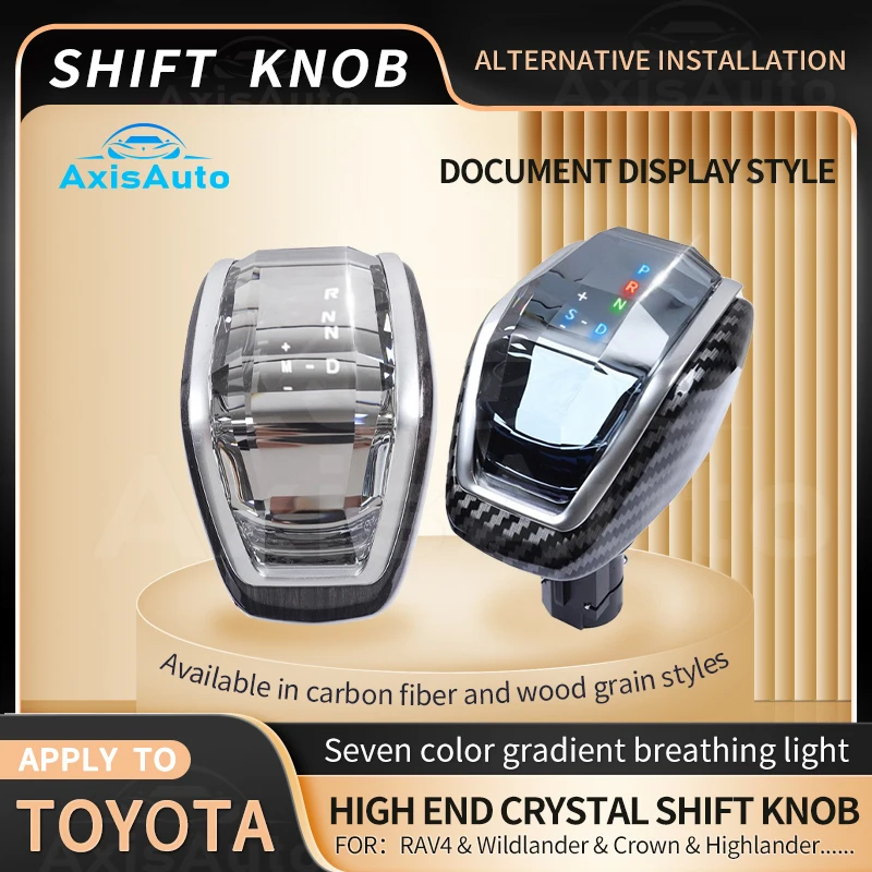 

Fully Automatic LED car parts Toyota/RAV4/Highlander/Land Cruiser Crown/Car Crystal Shift Knob Upgrade Shift lever Handle