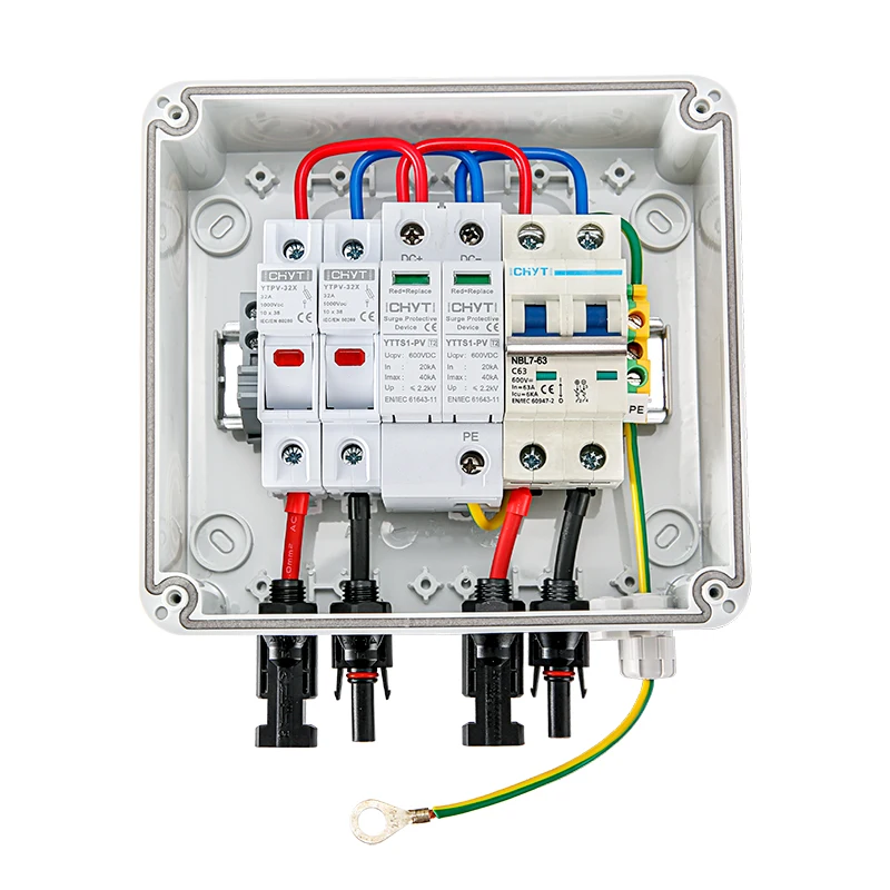 Imagem -06 - Solar Fotovoltaica pv Combiner Box Caixa de Distribuição Impermeável Proteção contra Raios Entrada Saída Fusível dc Mcb Spd Ip65