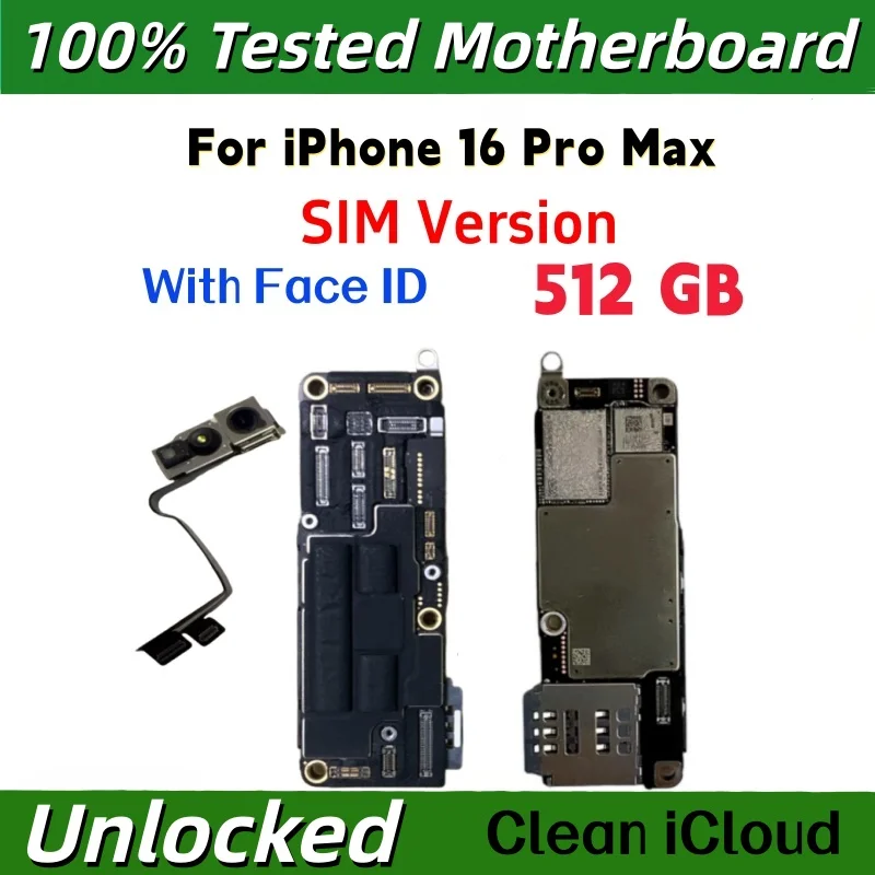 Unlocked Motherboard For iPhone 16 Pro/ProMax/Plus With Face ID
