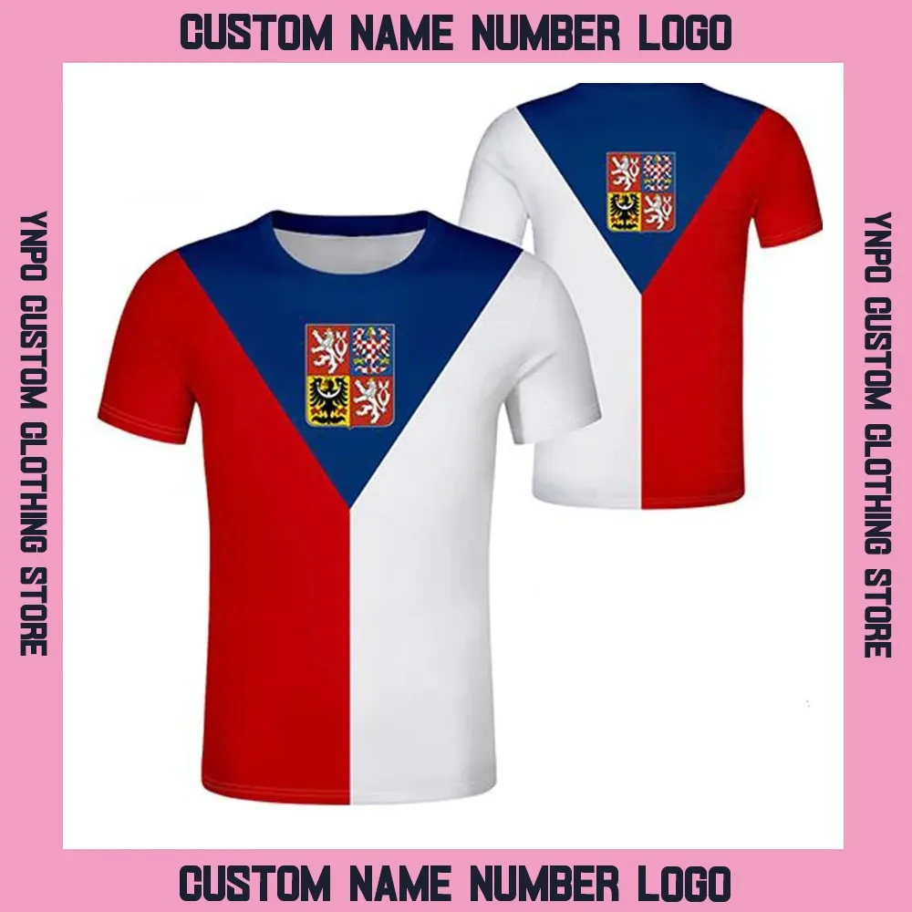 Czech Republic T Shirt Diy Free Custom Name Number Cze T-shirt Nation Flag Czechia Country Cz College Print Photo Black Clothing