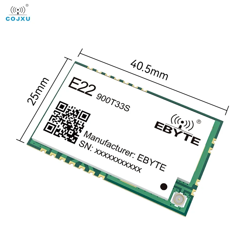 LoRa Wireless Module 868/915MHz COJXU E22-900T33S 2W Relay Networking 16KM Long Distance LBT RSSI SMD Module IPEX