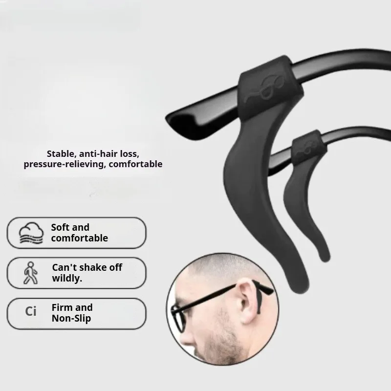 Silicone Anti-slip Glasses Ear Hooks Anti-fall Eyeglass Leg Sleeve Grips Sunglasses Anti-drop Holder Accessories