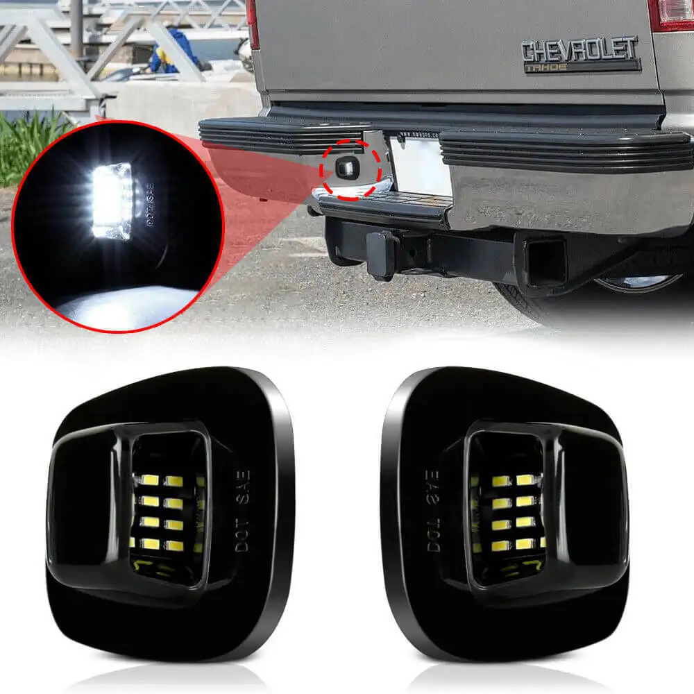 

LED License Plate Light Rear Bumper Tag Lamp Assembly For Chevy GMC C/K Series 1500 2500 3500 Pickup Suburban Blazer S10 Typhoon