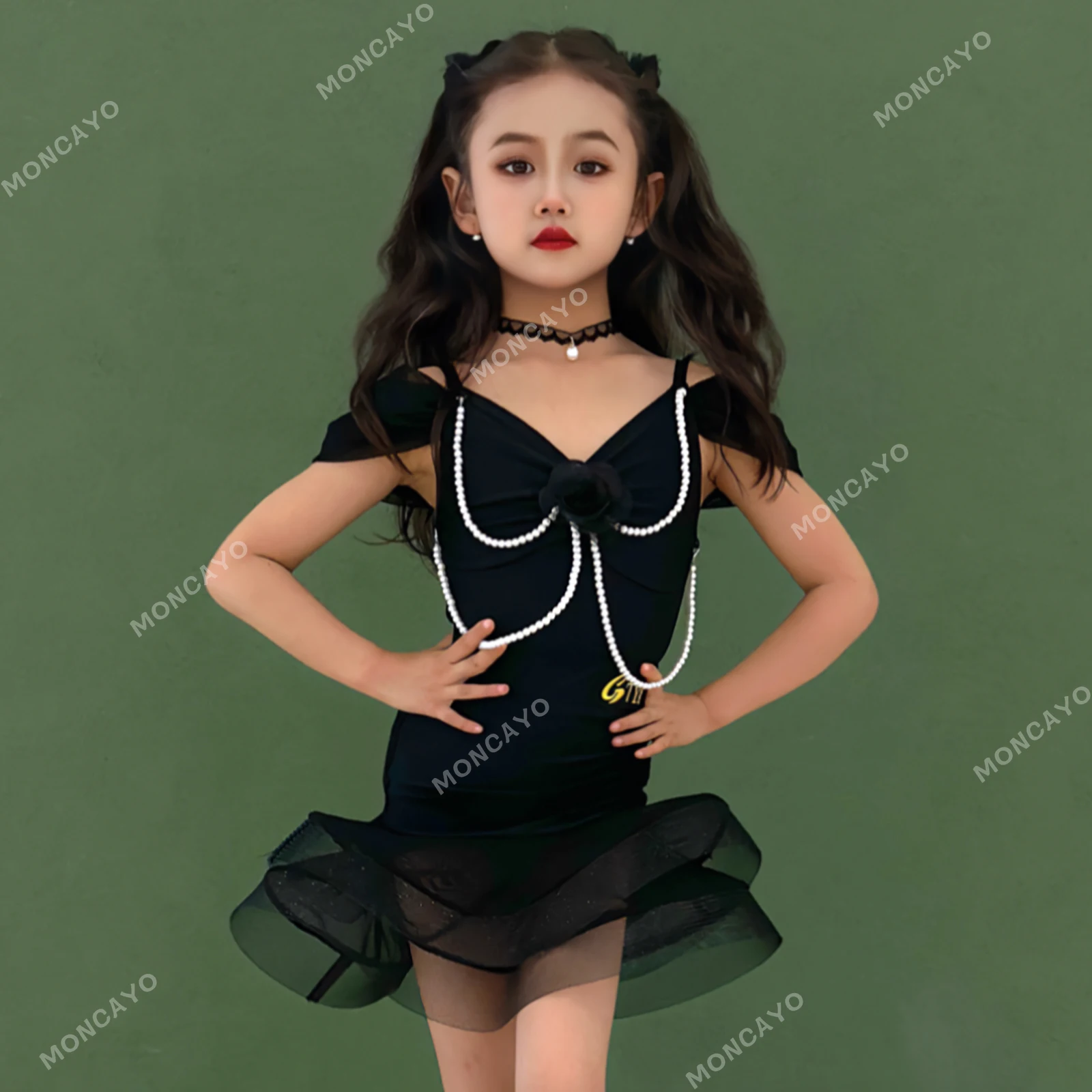 Vestido de baile latino Rumba Samba Salsa, traje de baile de Tango para niñas, vestidos de competición de baile de salón, vestido de práctica latina para niños