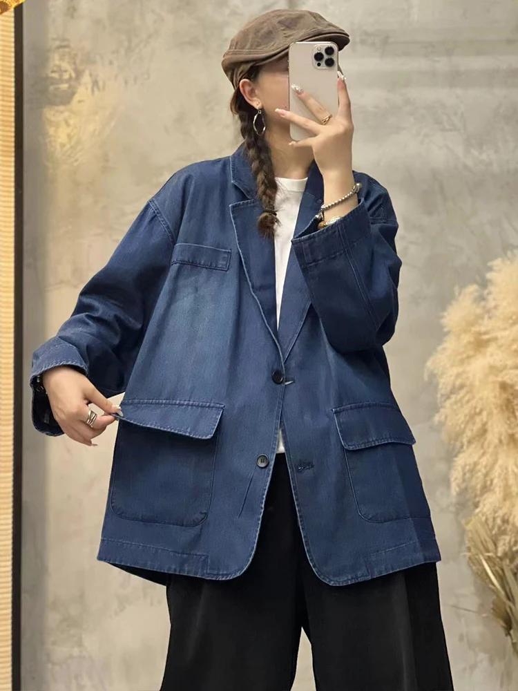 Max LuLu Autumn Korean Design Fashion Coats Womens Luxury Loose Casual Denim Jackets Ladies Vintage Classic Harajuku Outerwear