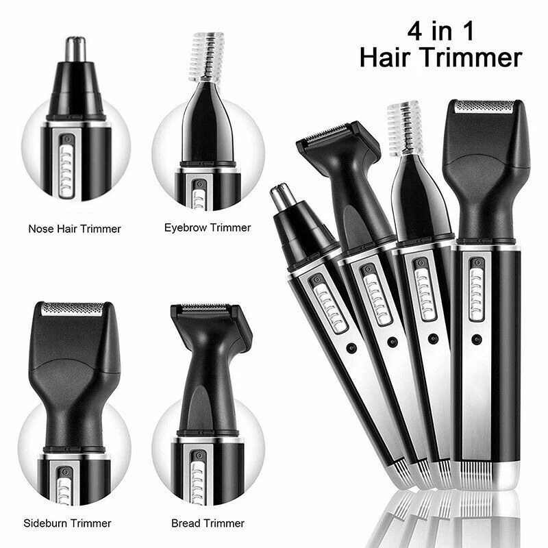 4 in 1 Electric Nose Ear Hair Trimmer Painless Rechargeable Men Women Trimming Sideburns Eyebrows Beard Hair Clipper Cut Shaver