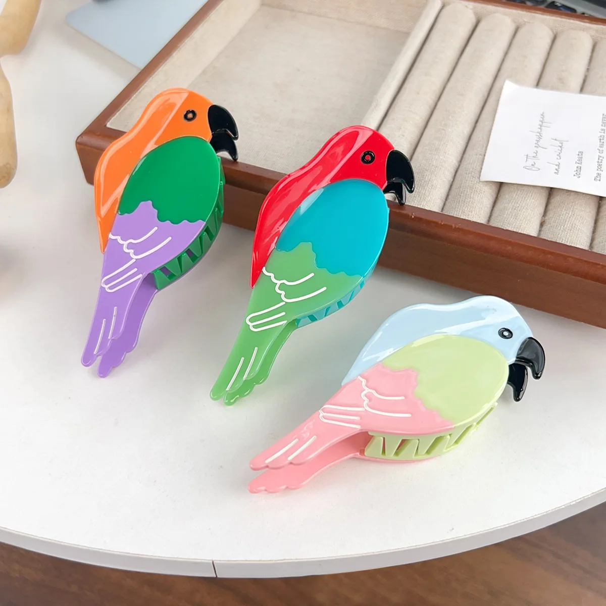 New cute bird grab clip cartoon color matching parrot hairpin advanced sense acetic acid hair accessories high ponytail disc hair accessories women