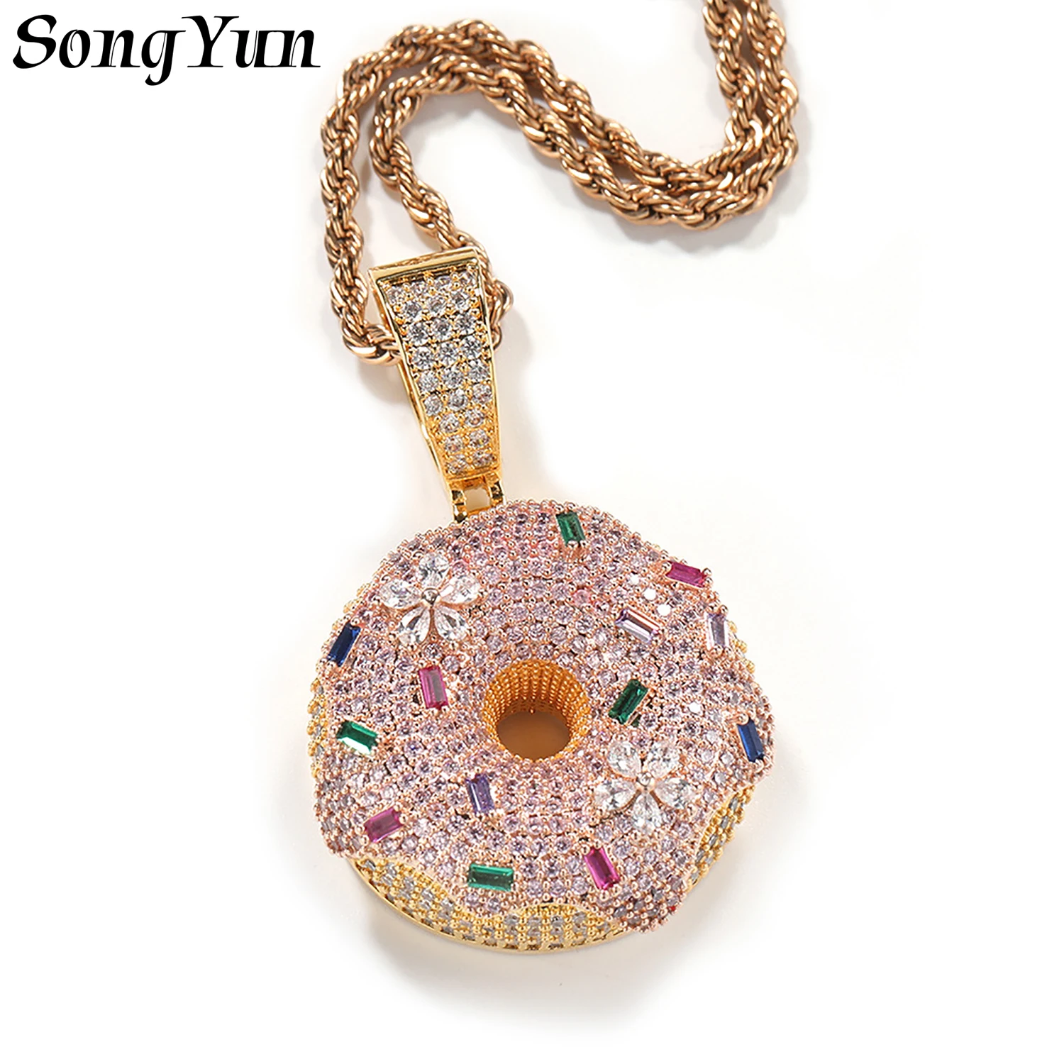 

Ювелирные изделия SongYun: Колье из латуни MHT с золотой цепочкой и цирконами 7А, минималистичный стиль, эффектное украшение для женщин