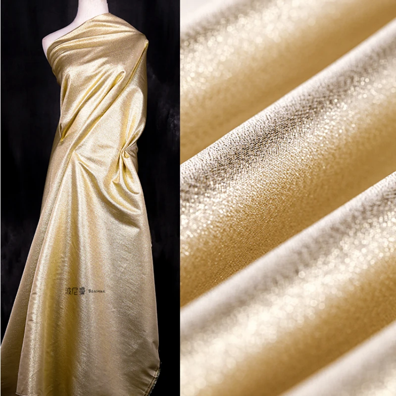 メーター、きらめくサテンポリエステル生地、手作りのDIY縫製、きらめくデザイナー、クリエイティブな服、ステージパフォーマンスドレス
