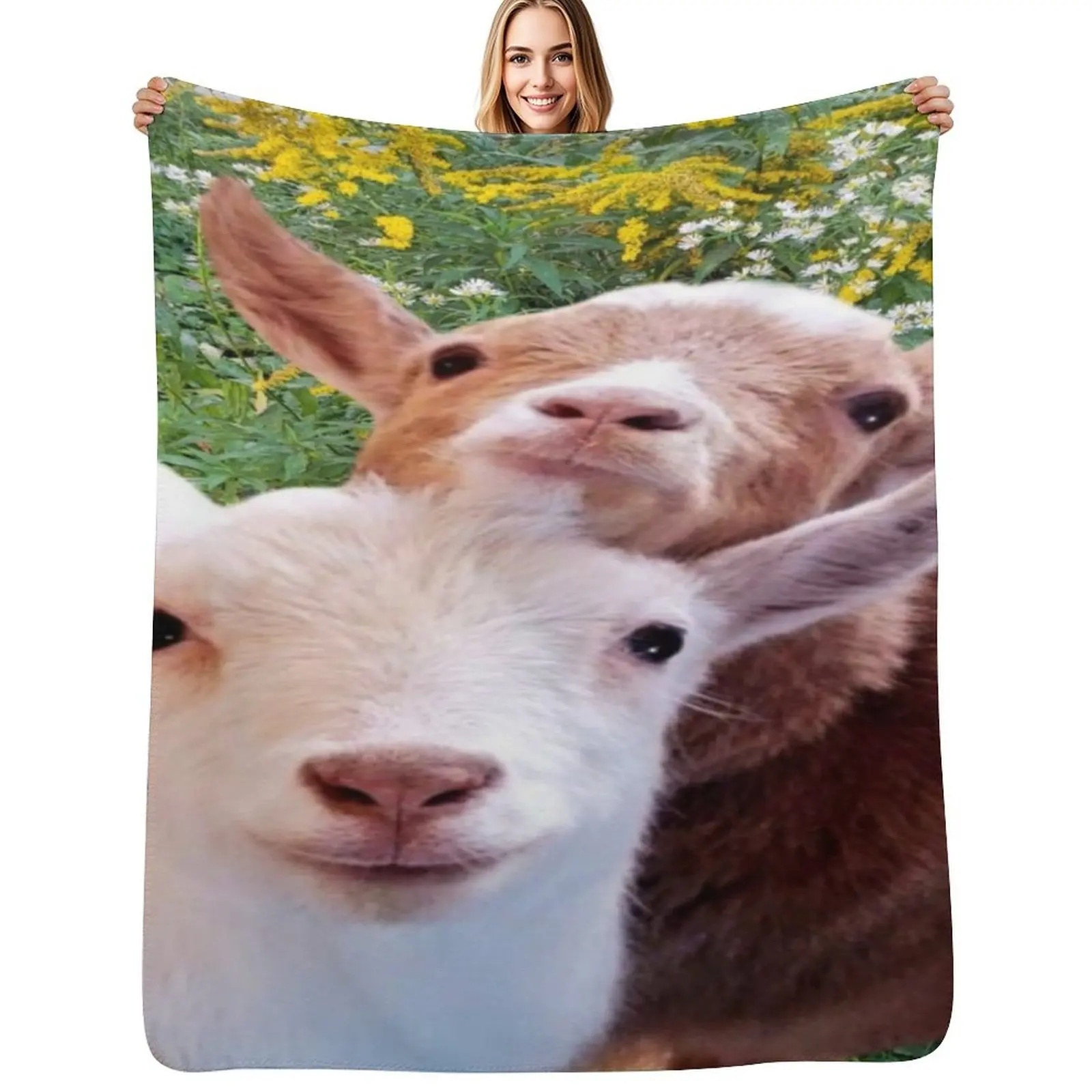 

Goats! Throw Blanket for sofa Travel Fashion Sofas Custom Blankets