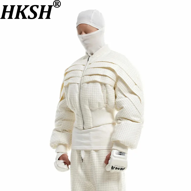 

HKSH Осень Зима Новые Мужчины Tide Punk Waste Land Styish Avant-Garde Пуховое Пальто Негабаритная Свободная Короткая Куртка Женская Шикарная Ins HK18111