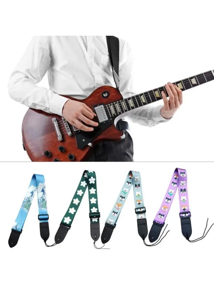 

Guitar Strap Adjustable Guitar Shoulder Belt Printed Guitar Shoulder Strap Gift