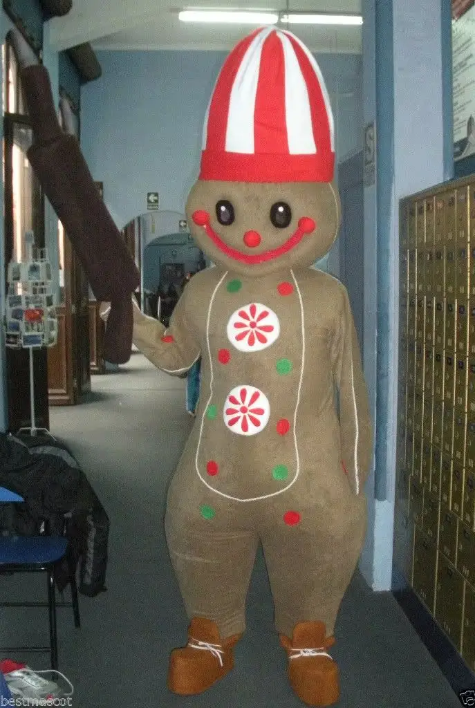 Nuevo adulto mejor venta encantador galleta de jengibre Animal disfraz de mascota de dibujos animados vestido de lujo de Navidad disfraz de mascota de Halloween