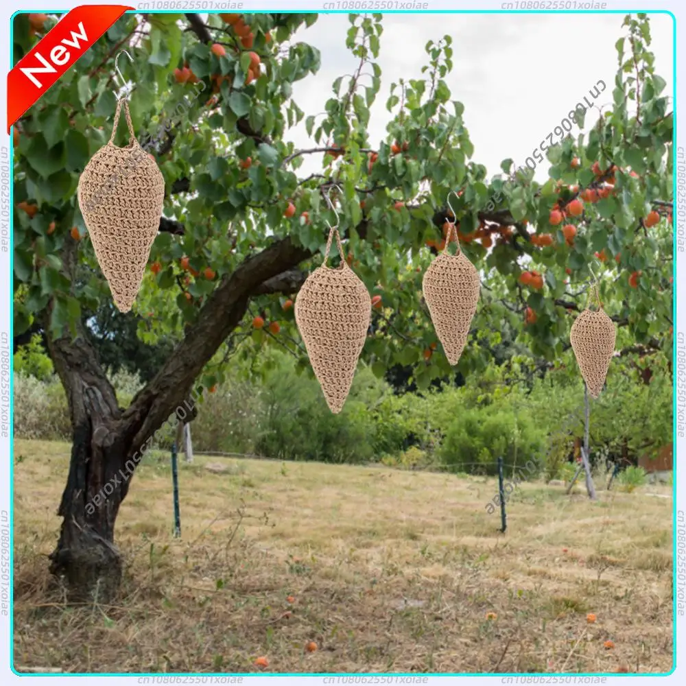 Crochet Wasp Nest Decoy Fake Hornet Nest with Hook Wasp Deterrent Decoy Faux Hornets Nest Repellent for Patio Yard
