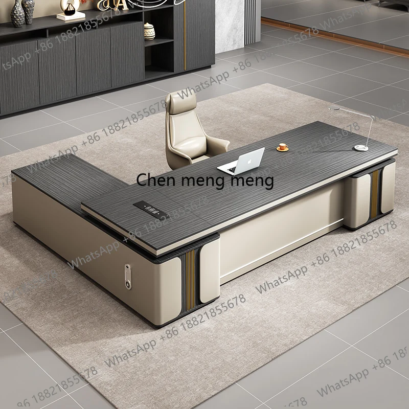 

Игровой L-образный стол Boss: компьютерный стол с двойным шкафом, офисный стол для письма и хранения документов, стул, мебель для работы стоя и сидя