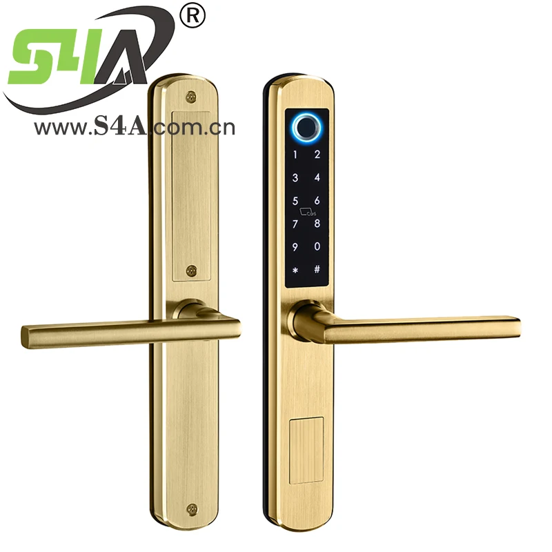 S4A 5072 Motorise A211F Waterproof IP65 SUS304 TTLock App Password Smart Home Sliding Fingerprint Door Lock