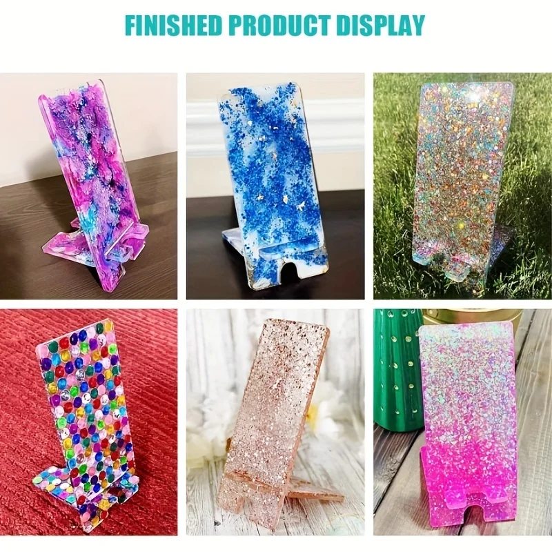 1 set of silicone molds for phone standsand resin casting molds,used for making phone stands;silicone molds for DIY craft phone view 4