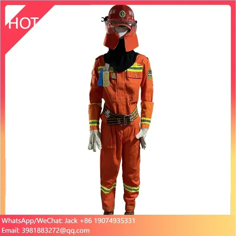 

Hot Selling Firefighter Uniform Fire Fighting Clothing Overall With Vest Helmet Boots Flame Retardant types