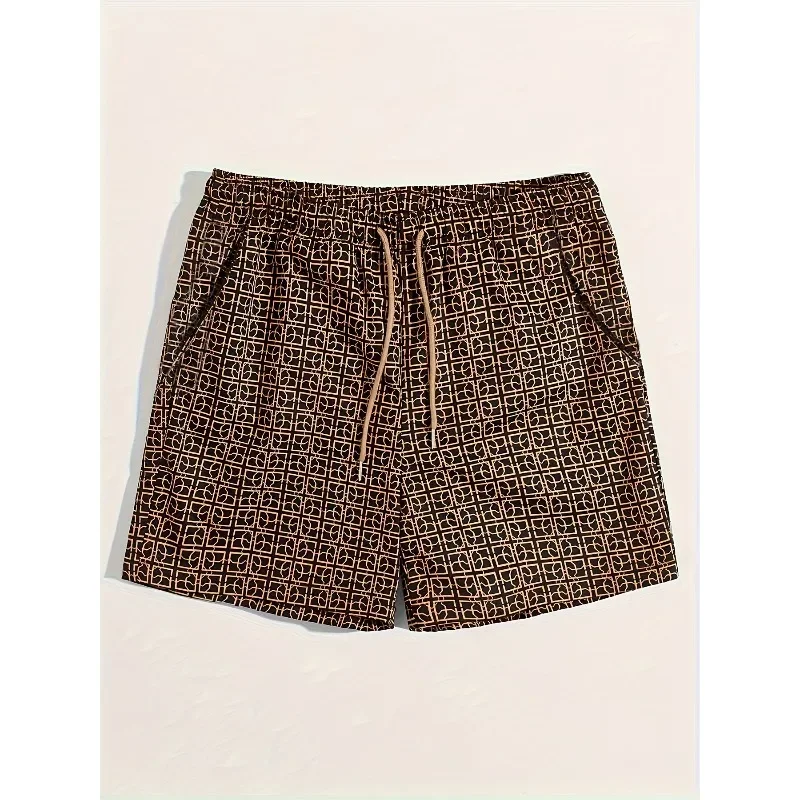 

Loose Men's Geometric Printed Drawstring ShortsFV