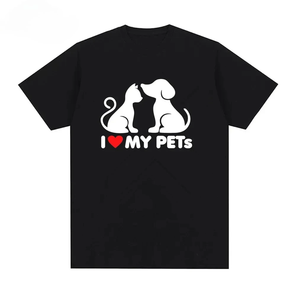 

DY LOVE dogs Print T Shirt 2025 Casual Street Clothing Casual T-Shirt Men Short Sleeve Tshirts Interest Cats Fashion Unisex Tee