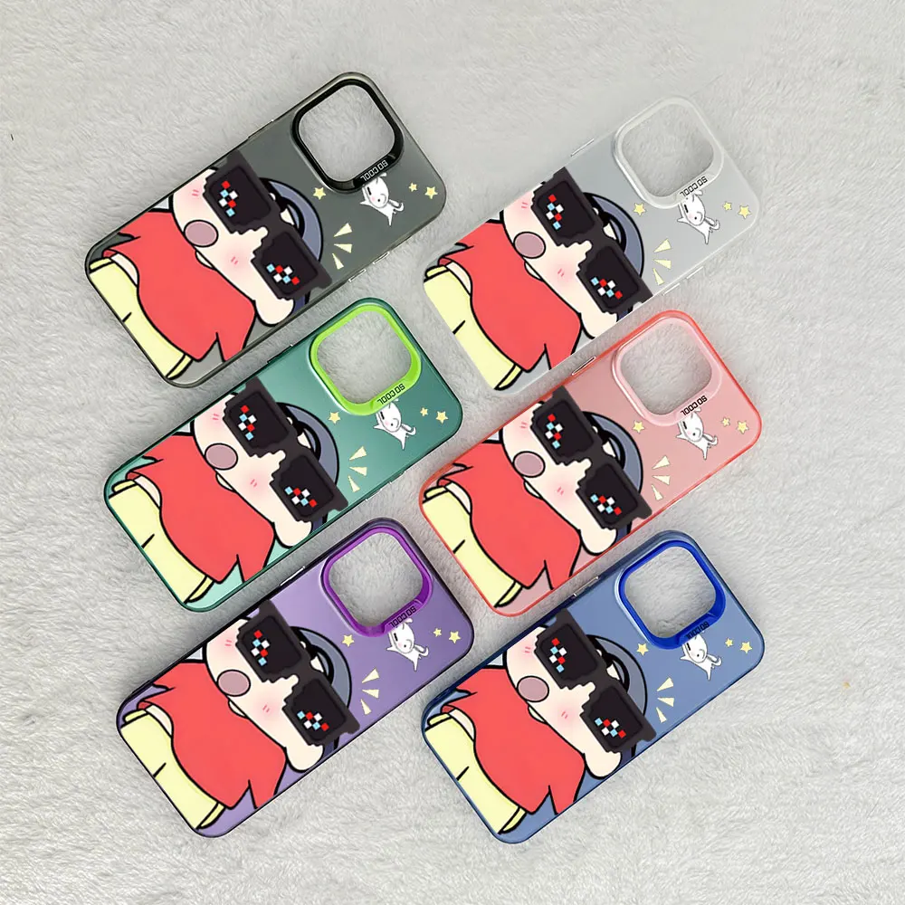 Bilibili Handsome Crayon Shin-chan Phone Case For Samsung S22 S23 S24 PLUS ULTRA A25 A32 A33 A34 4G 5G Laser Cover