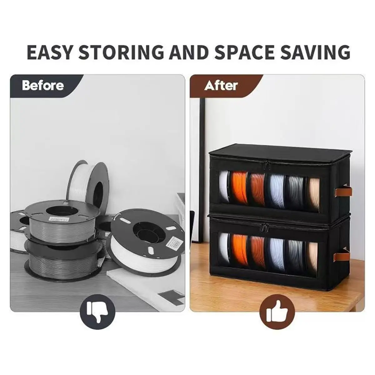 618 Mega Sale 4 Pack 3D Printer Filament Storage Box Holds Up to 24 Rolls with Desiccants Ideal for Home Studio