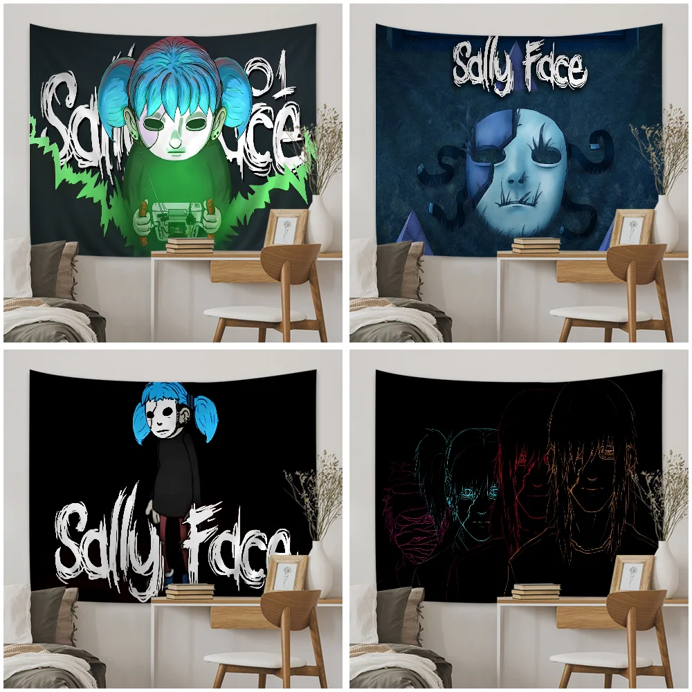 Sally Face Cartoon Tapestry Art Science Fiction Room Home Decor Wall Hanging Sheets