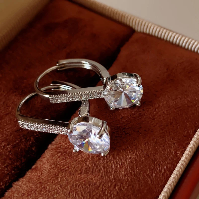 

Ins fashion exquisite Large zircon commuting earrings for women
