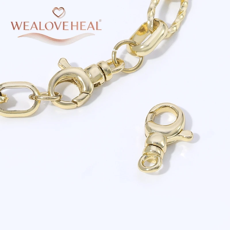 armband verschluss, 12,5mm 18K Vergoldeter Messing-Karabinerhaken Hochwertiger Metall-Federhaken für DIY Halsketten Armbänder Schmuckherstellung Zubehör Großhandel – Detail 17