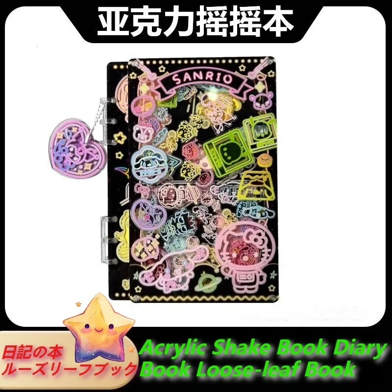 

Hello KittyA4 A5 A7 Black Color Acrylic Shake Book Diary Hand Account Loose Leaf Book Cartoon Doll Kawaii Stationery Studentgift