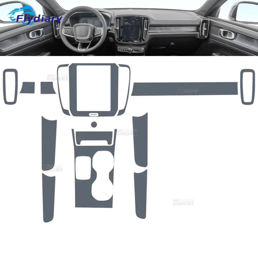 For Volvo XC40 Recharge 2020-2024 Car interior Center console transparent TPU Paint protective film Anti scratch sticker LCD PPF