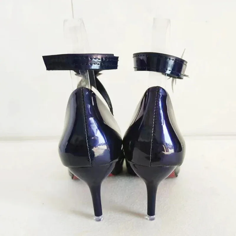 لعبة هونكاي ستار رايل روبن كوسبلاي كعب عالي أزرق داكن 7 سنتيمتر للنساء والفتيات حفلة الهالوين كرنفال لعب الأدوار زي الأحذية ؛ 3,k8't