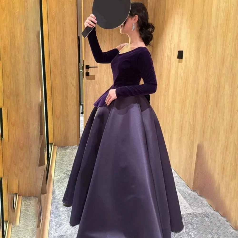 

Customized One Shoulder Evening Dress Gorgeous Long Sleeve Ruched Prom Dresses Ruched Formal Occasion Party Gown Robe Soiree